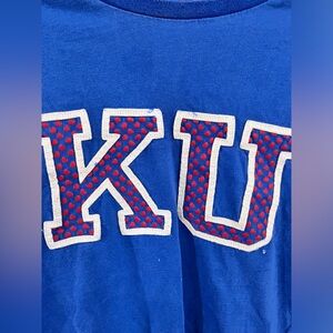 KU Women’s Shirt – Size XS, Heart Pattern – $7